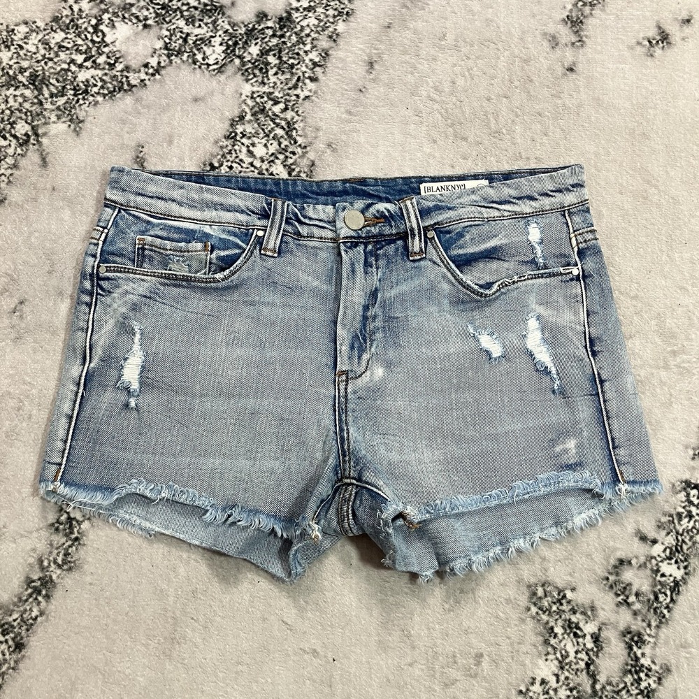 BLANKNYC Hiker Short Women's 29 Distressed Cutoff Denim Shorts Light Wash